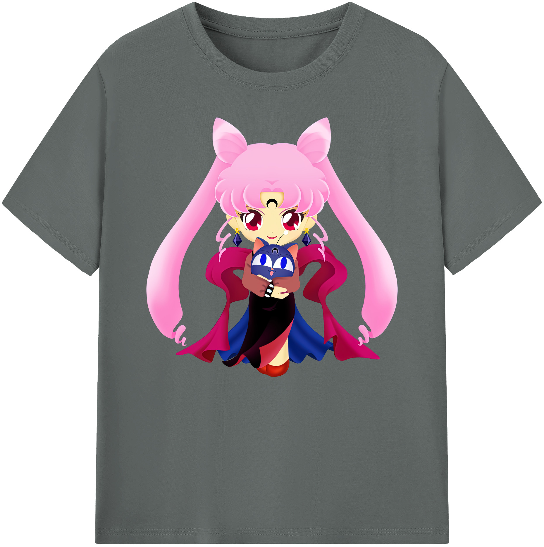 （画像用） 美少女戦士セーラームーン ちびうさ Sailor Moon Chibiusa Tsukino Usagi Small Lady Serenity 綿100％ メンズ半袖Tシャツ｜肌触りやわらか＆通気性